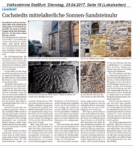 Zeitung-Sonnenuhr